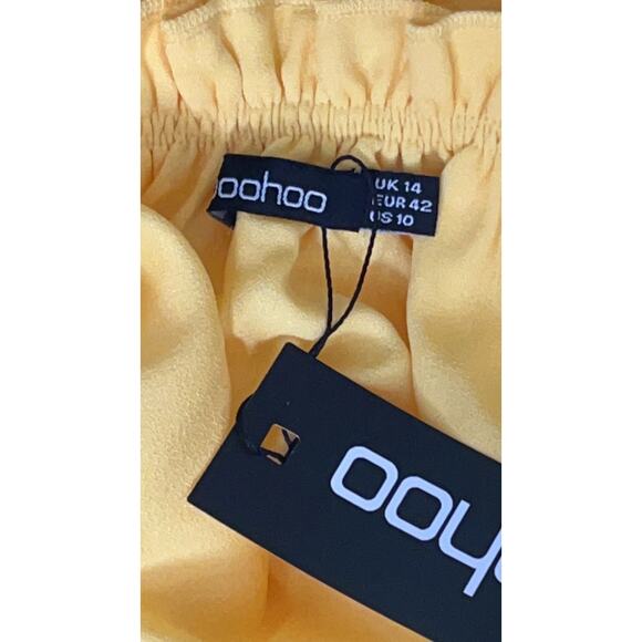 BOOHOO Yellow Ruffle Off The Shoulder Maxi Dress Size 10 - NEW - - Picture 4 of 10